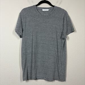 Samsoe Samsoe Mens Size Medium Graham Stripe Short Sleeves T-Shirt Black Jersey